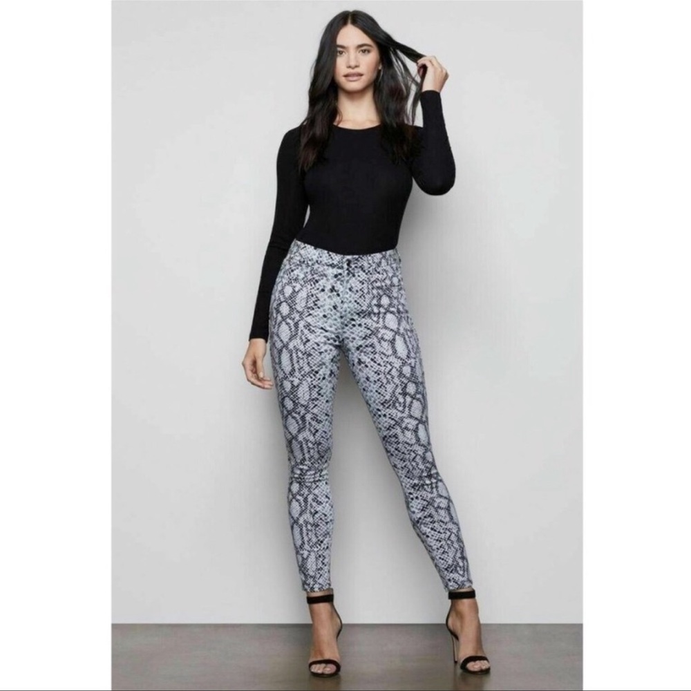 Good American Good Waist Snake Print Skinny Jeans
